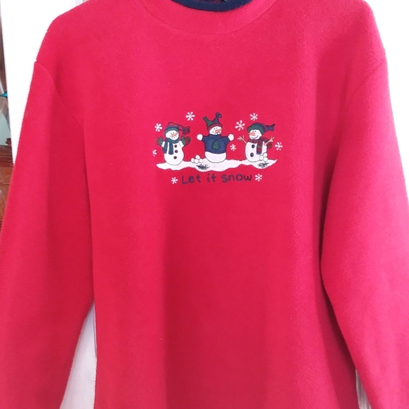 croft & barrow Tops - Fleece Top Let It Snow